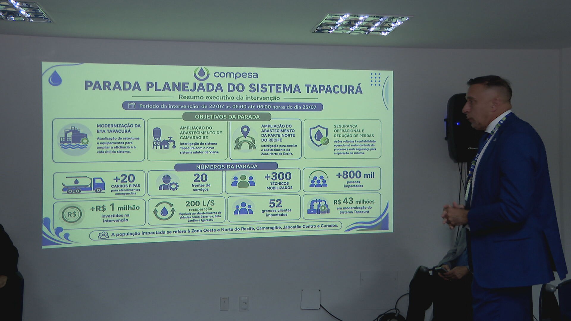 Serviço da Compesa deixa 134 bairros do Grande Recife sem água ou com abastecimento reduzido; saiba quando e veja locais