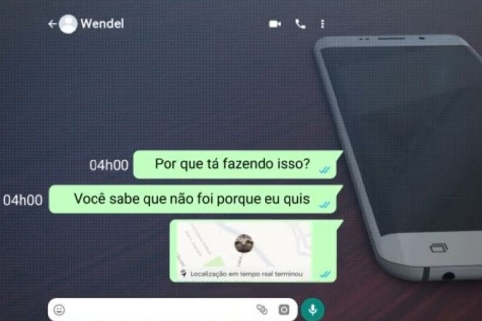 Mensagem enviada pelo homem ap&oacute;s morder e arrancar orelha de namorada. &mdash; Foto: Reprodu&ccedil;&atilde;o/TV Vanguarda