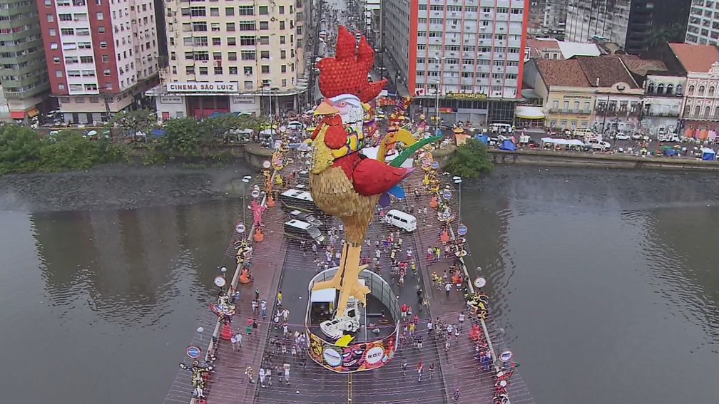 Galo Gigante no carnaval do Recife de 2012 — Foto: Acervo/TV Globo