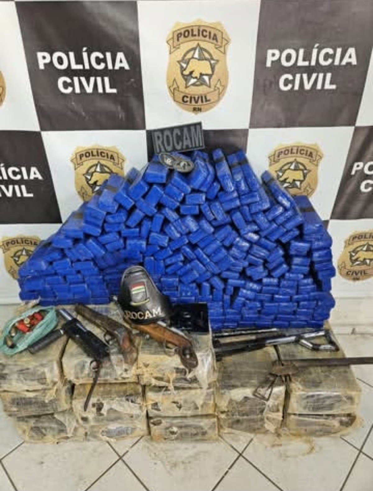 Polícia apreende cerca de 300 kg de maconha e armas em assentamento em Mossoró