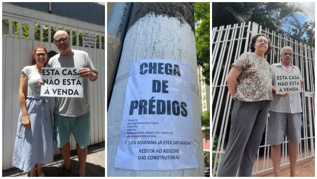 Assédio de construtoras cresce na Vila Mariana, e moradores protestam com placas: 'Nossas casas não estão à venda’