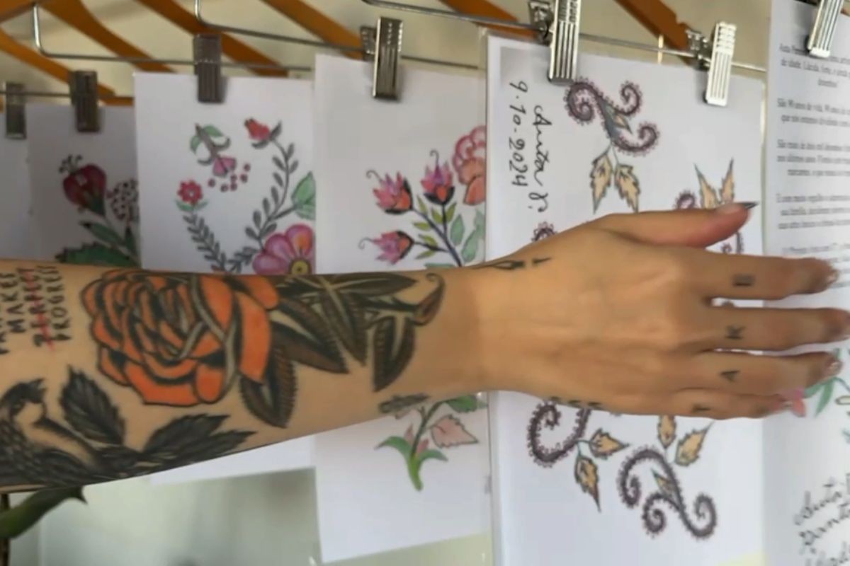 Idosa de 90 anos retoma paixão por desenhos, e neta disponibiliza obras da avó para tatuagens: 'Poder eternizar isso é um sonho'
