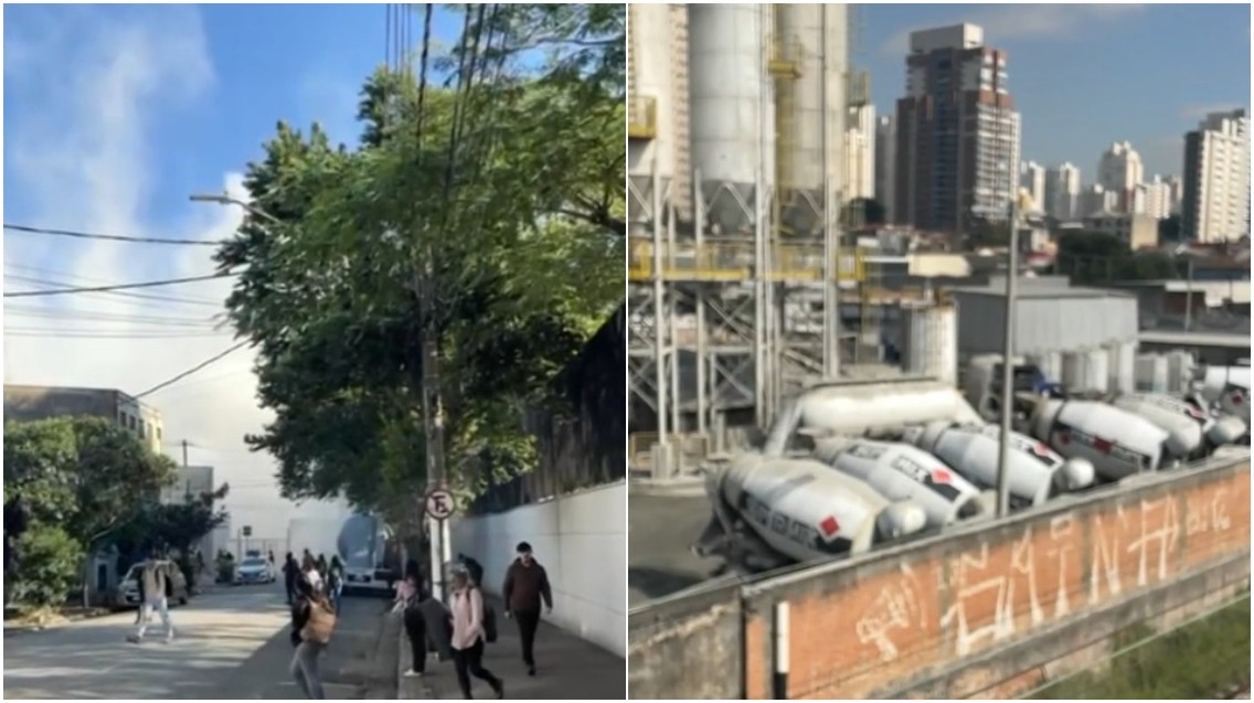 Explosão em canteiro de obras da Linha 6-Laranja do metrô levanta nuvem de poeira branca de cimento e assusta moradores 