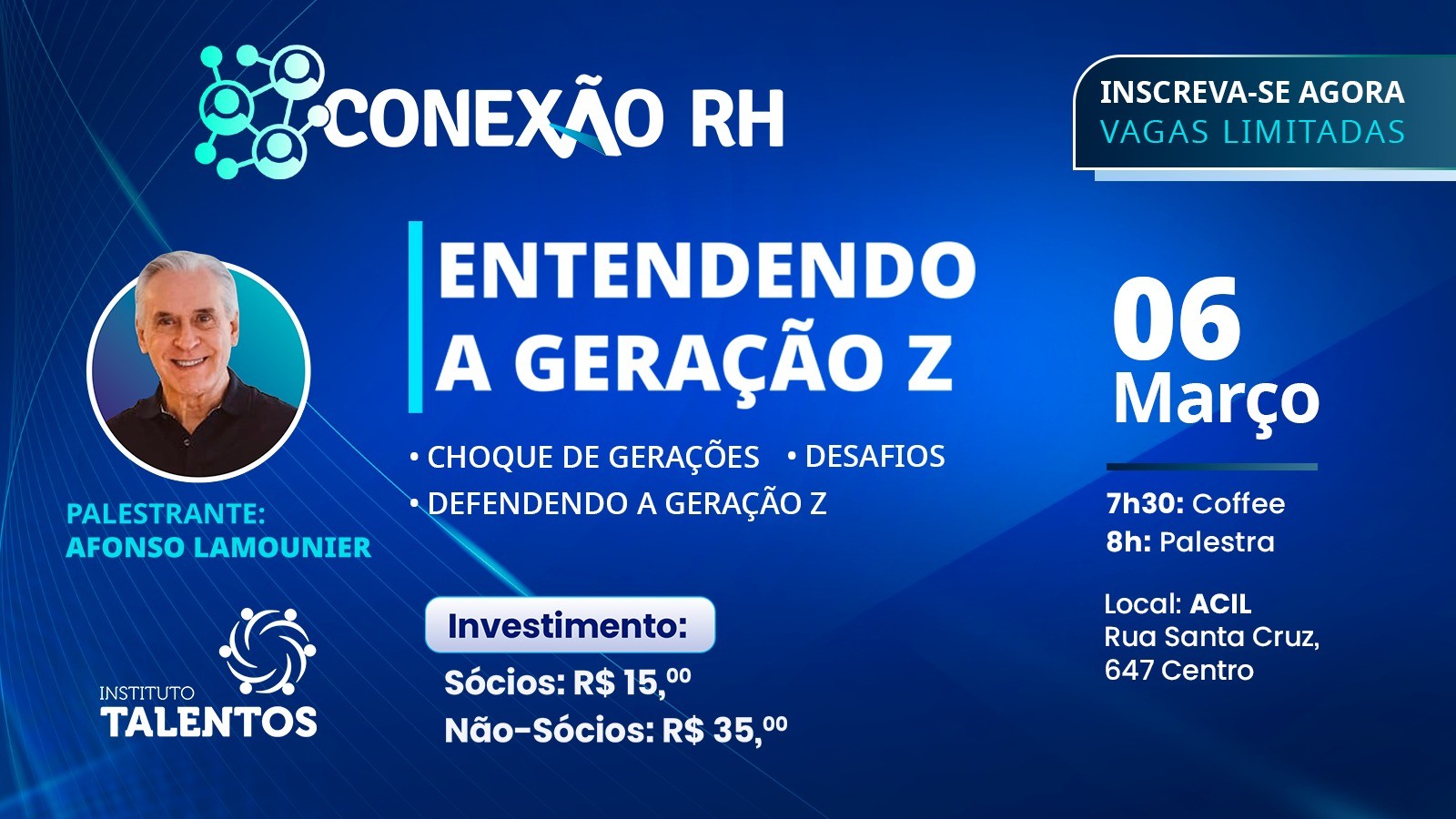 Conexão RH promove palestra sobre a Geração Z com Afonso Lamounier