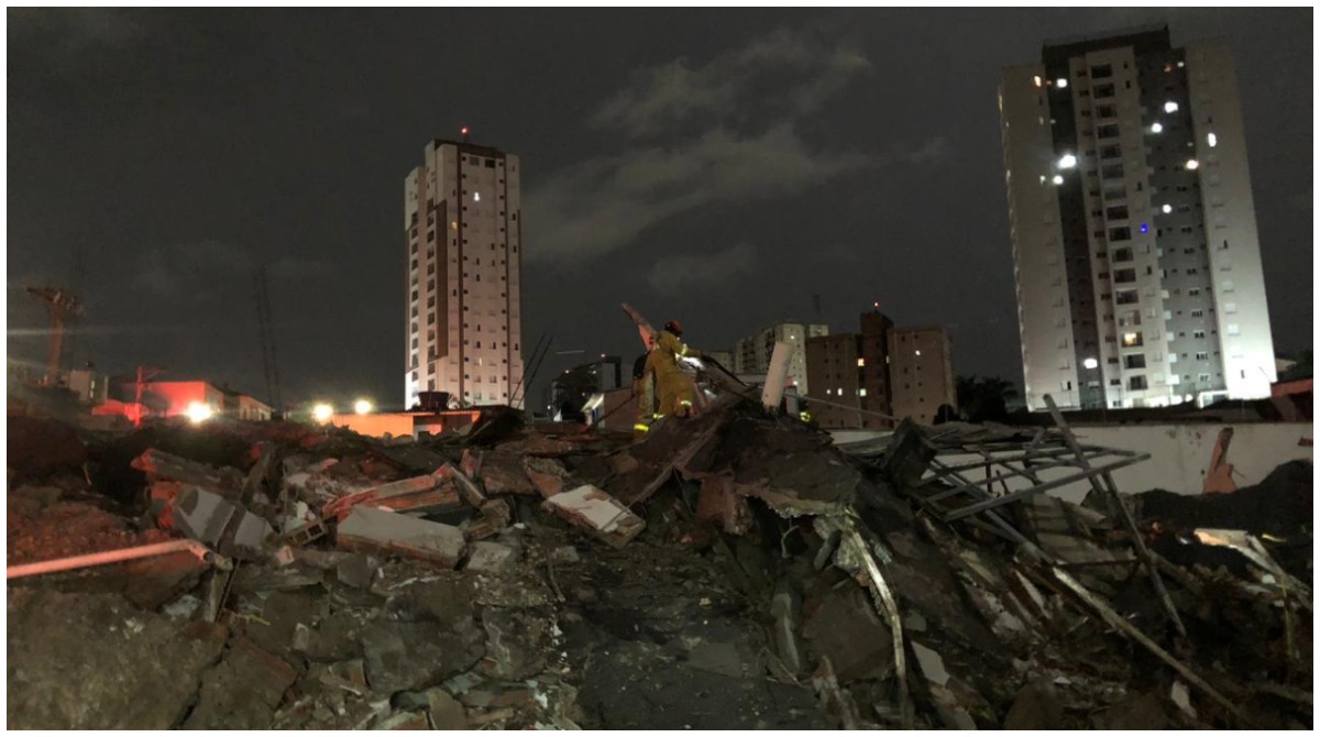 Prédio de quatro andares desaba em Guarulhos, na Grande SP; ninguém ficou ferido