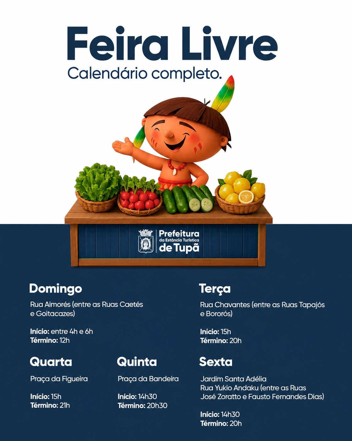 Feiras livres movimentam bairros e fortalecem a economia local em Tupã