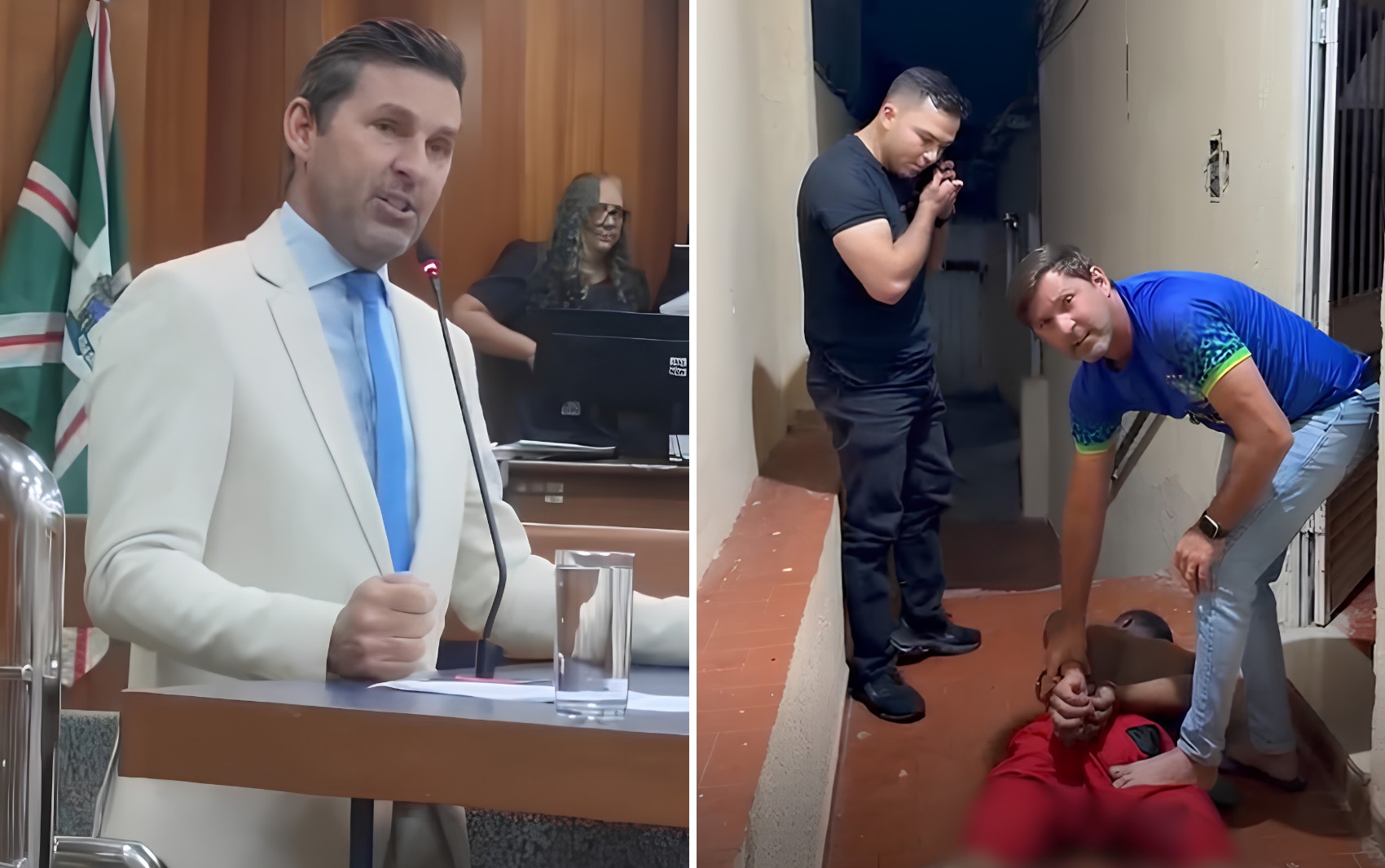 Vereador e cabo da PM perseguem e prendem homem que tentava matar a ex-mulher, em Goiás
