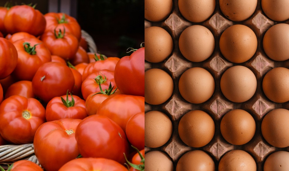 O tomate e os ovos ficaram mais caros em março deste ano. — Foto: Unplash/Erol Ahmed/Josephine Baran