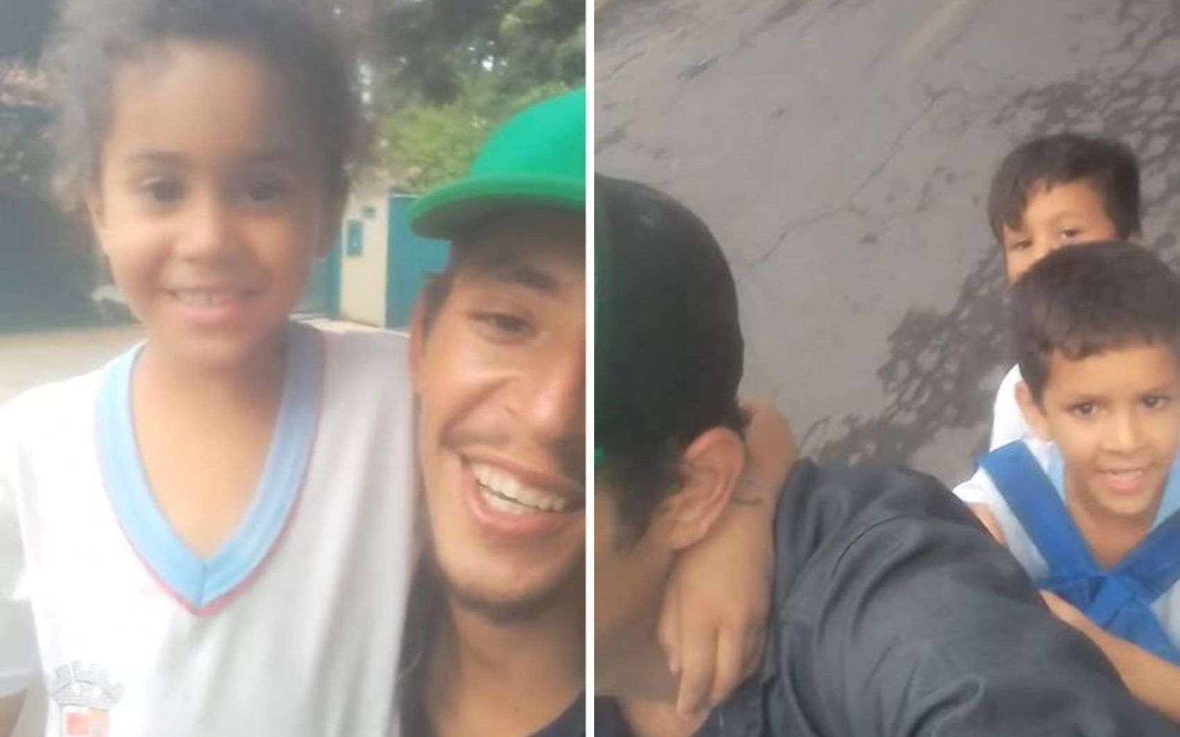 Pai canta louvor enquanto leva os três filhos em bicicleta para a escola, e vídeo emociona