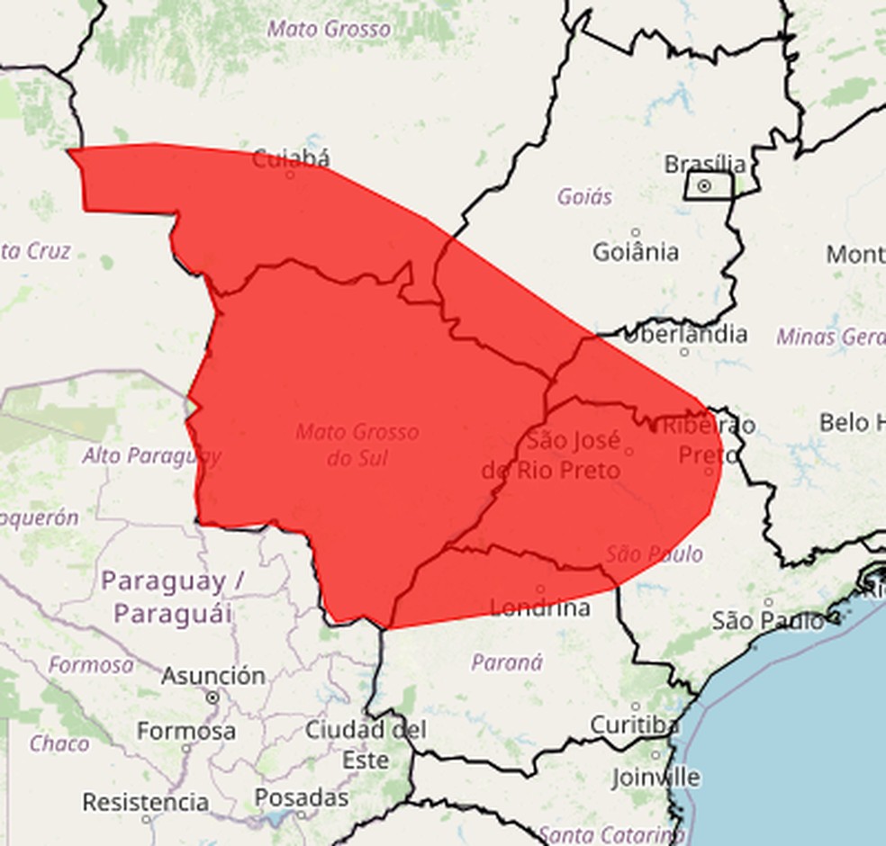 O Centro-Oeste é a região que deve enfrentar as altas temperaturas por uma maior quantidade de dias. — Foto: INMET