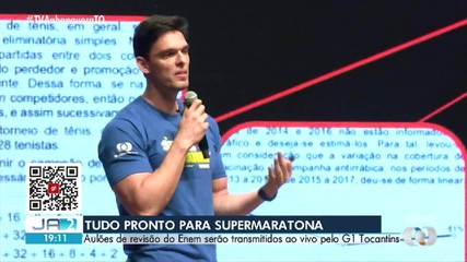 Supermaratona terá aulões de revisão do Enem transmitidos ao vivo pelo g1 Tocantins