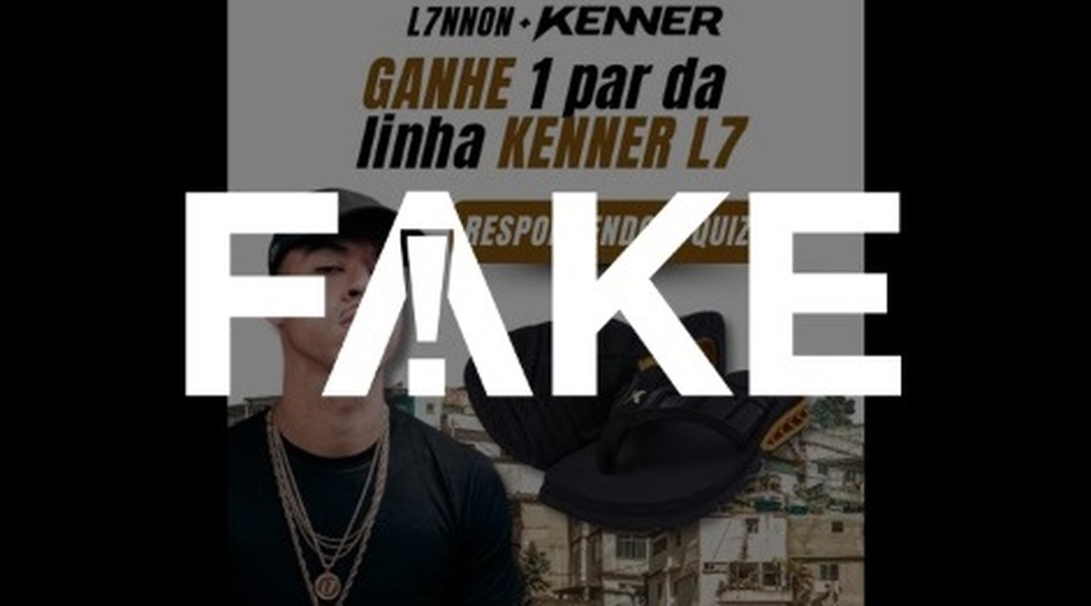 É #FAKE mensagem com que promete sandália a consumidor que responde quiz — Foto: Reprodução