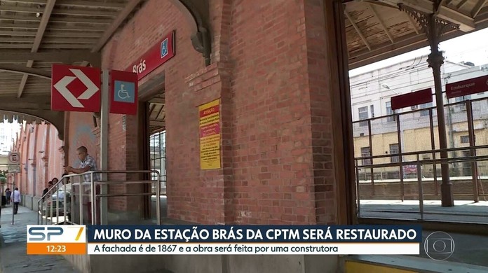 Fachada da Estação Brás da CPTM passará por restauração em SP