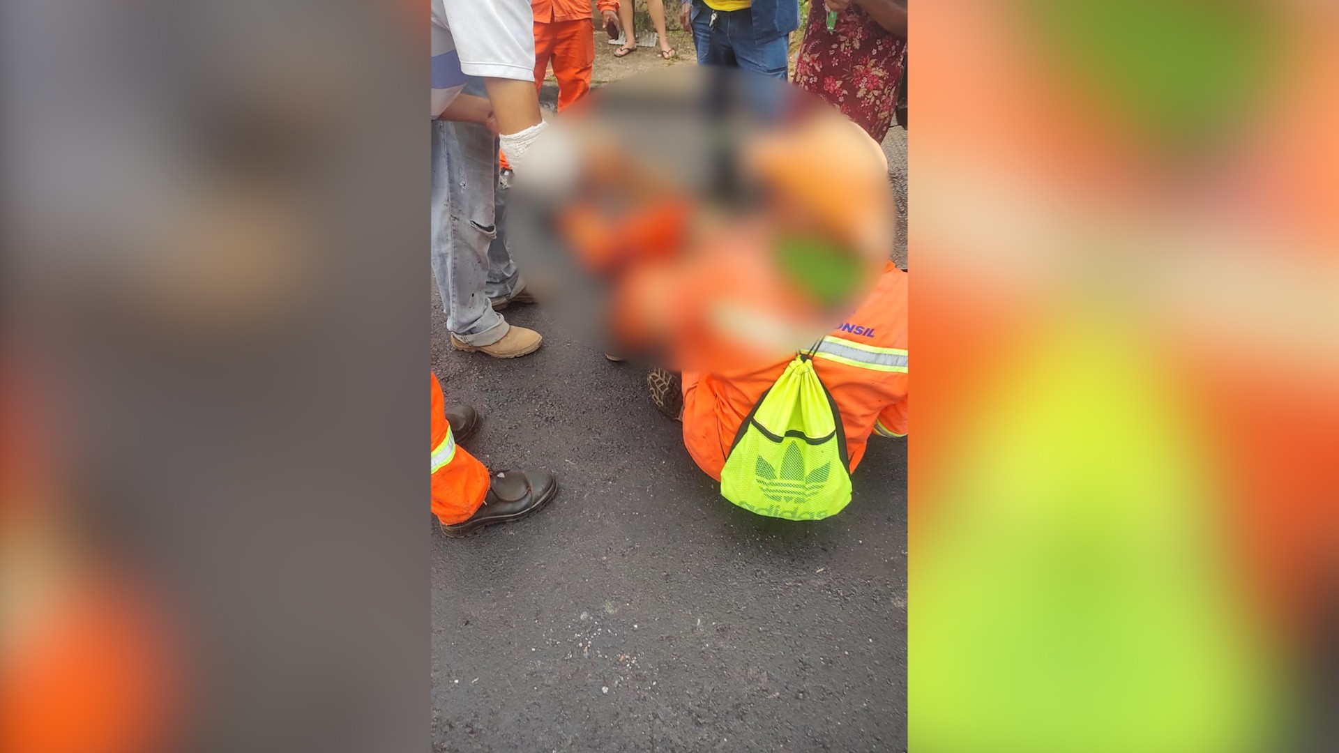 Trabalhador tem coxa esmagada por máquina durante obra de recuperação asfáltica em São José de Ribamar