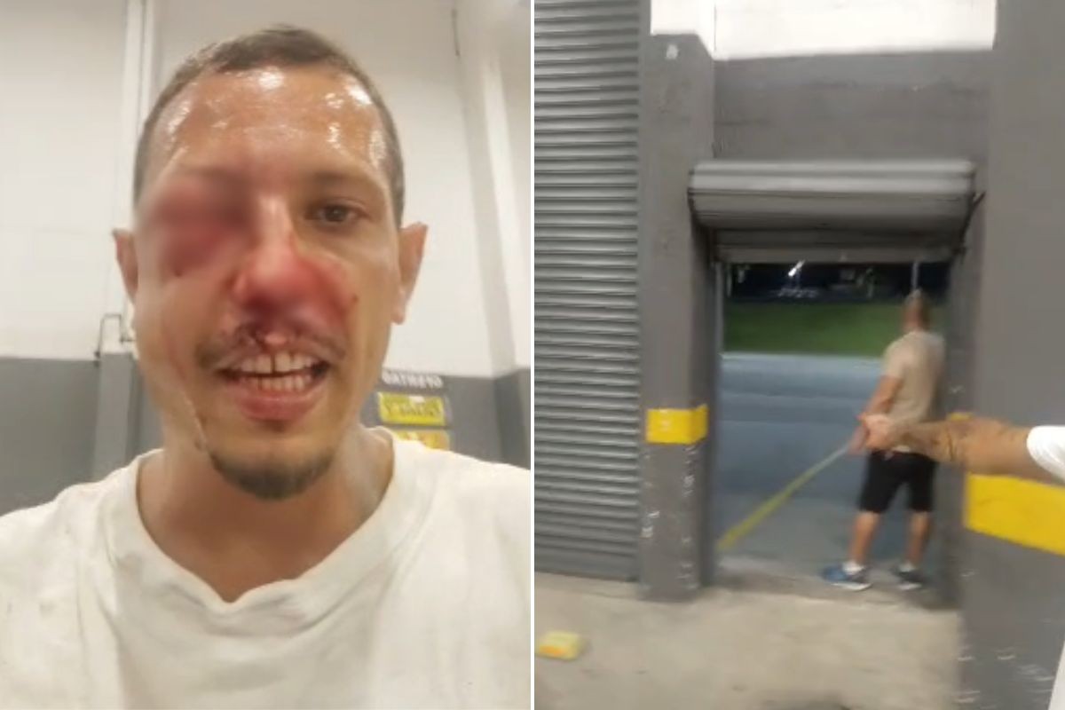 Cliente é agredido por funcionários dentro de mercado no litoral de SP; VÍDEO