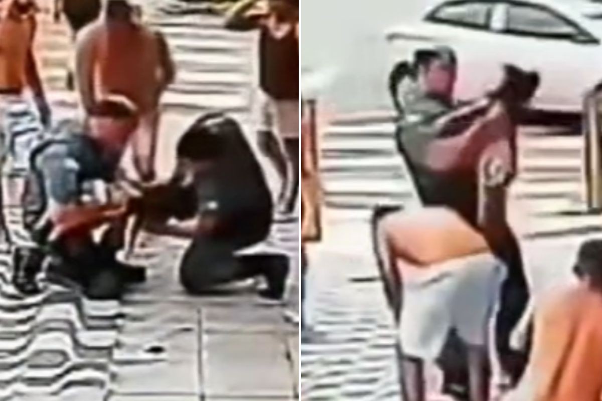 Bebê de um ano engasgada após convulsão é salva por PMs no meio da rua no litoral de SP; VÍDEO 