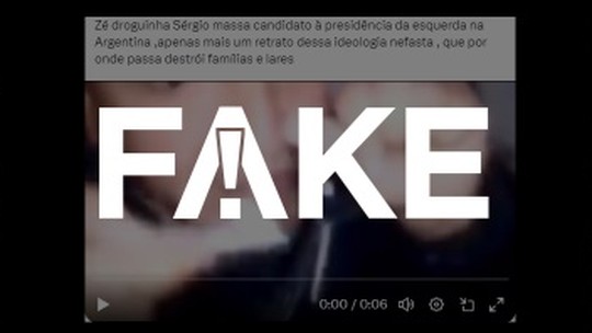 É #FAKE que vídeo mostre candidato argentino Sérgio Massa cheirando cocaína