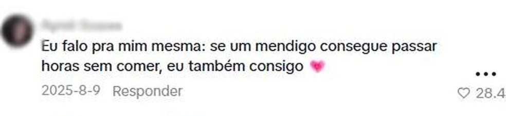 Comentários nas redes ampliam a circulação de opiniões sobre aparência e podem impactar escolhas relacionadas à saúde — Foto: Reprodução/ Tiktok