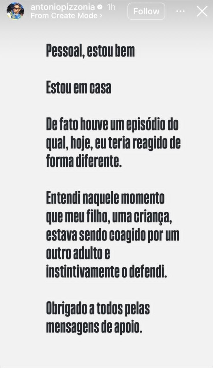 Ex-piloto Antônio Pizzonia diz que agiu para defender filho em episódio de agressão nos EUA