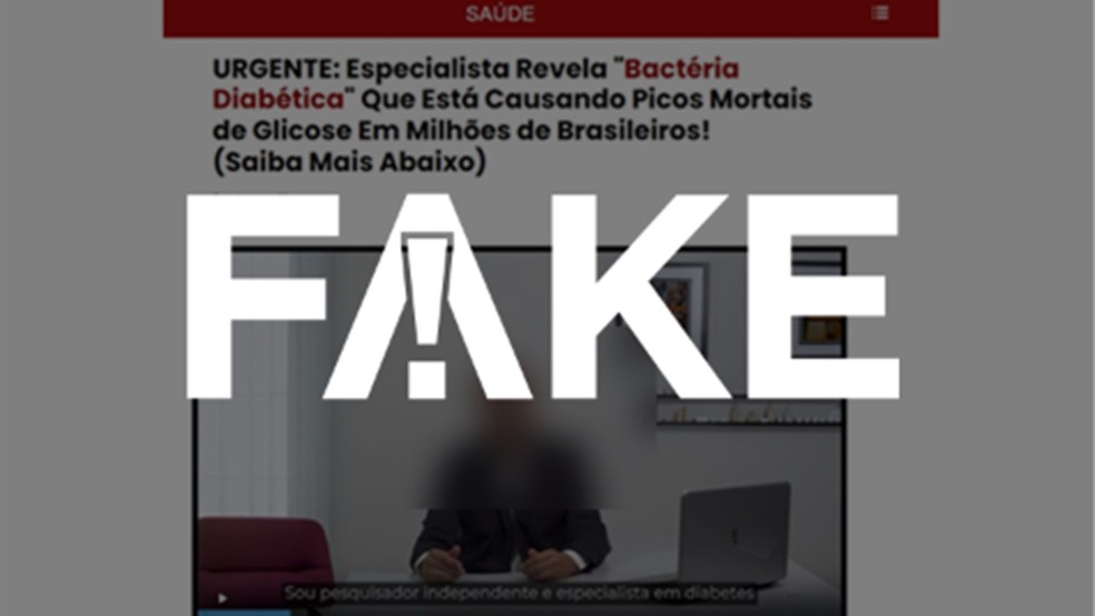  #FAKE que produto recomendado em vdeo cura diabetes tipo 2  Foto: Reproduo