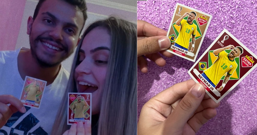 Figurinha Extra Copa do Mundo Qatar 2022 Neymar Jr Extra Sticker Bordô