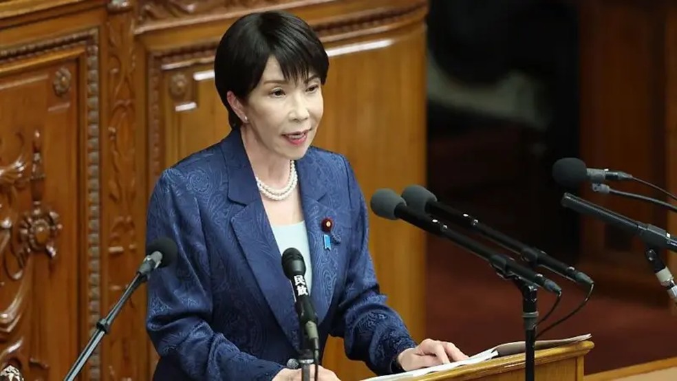 A primeira-ministra do Japão, Sanae Takaichi, pediu às pessoas que verifiquem se seus sites públicos são executados em PHP — Foto: Bloomberg via Getty Images