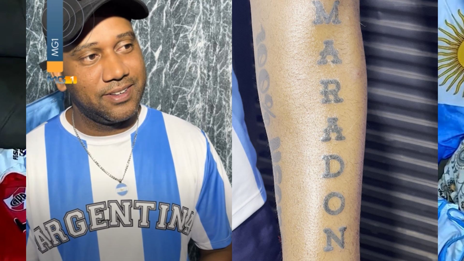 Com Maradona tatuado no braço, brasileiro sonha com o tetra da Argentina: 'Se ganhar, faço outra'