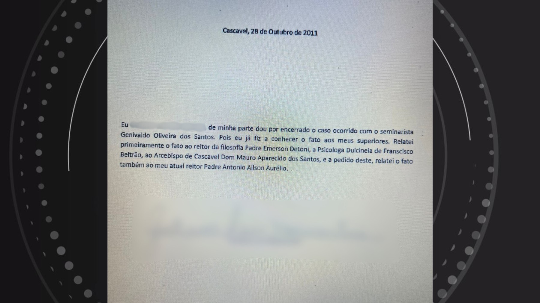 Documento aponta que arcebispo sabia de denúncia feita há quase 15 anos contra padre preso por estupro de vulnerável