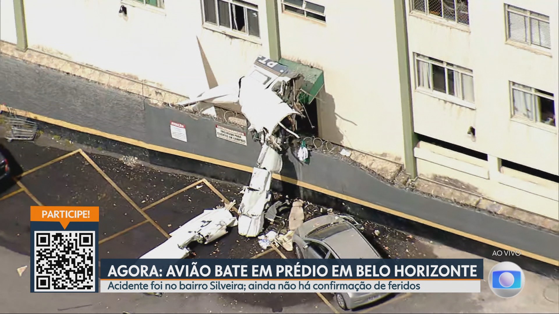 Avião cai e bate em prédio em Belo Horizonte; Globocop captou momento do acidente