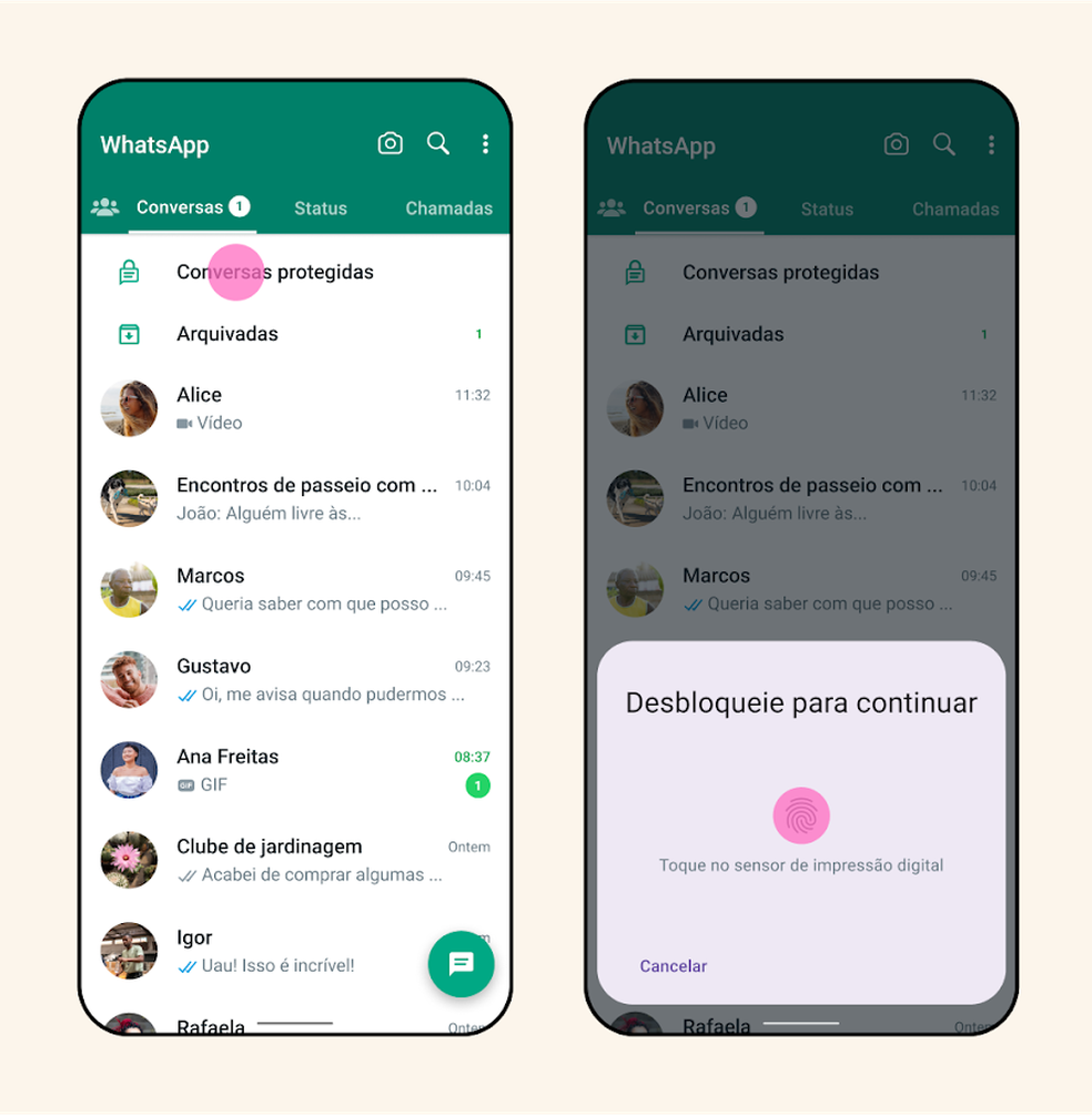 WhatsApp ganha recurso para proteger conversas específicas — Foto: Divulgação/WhatsApp
