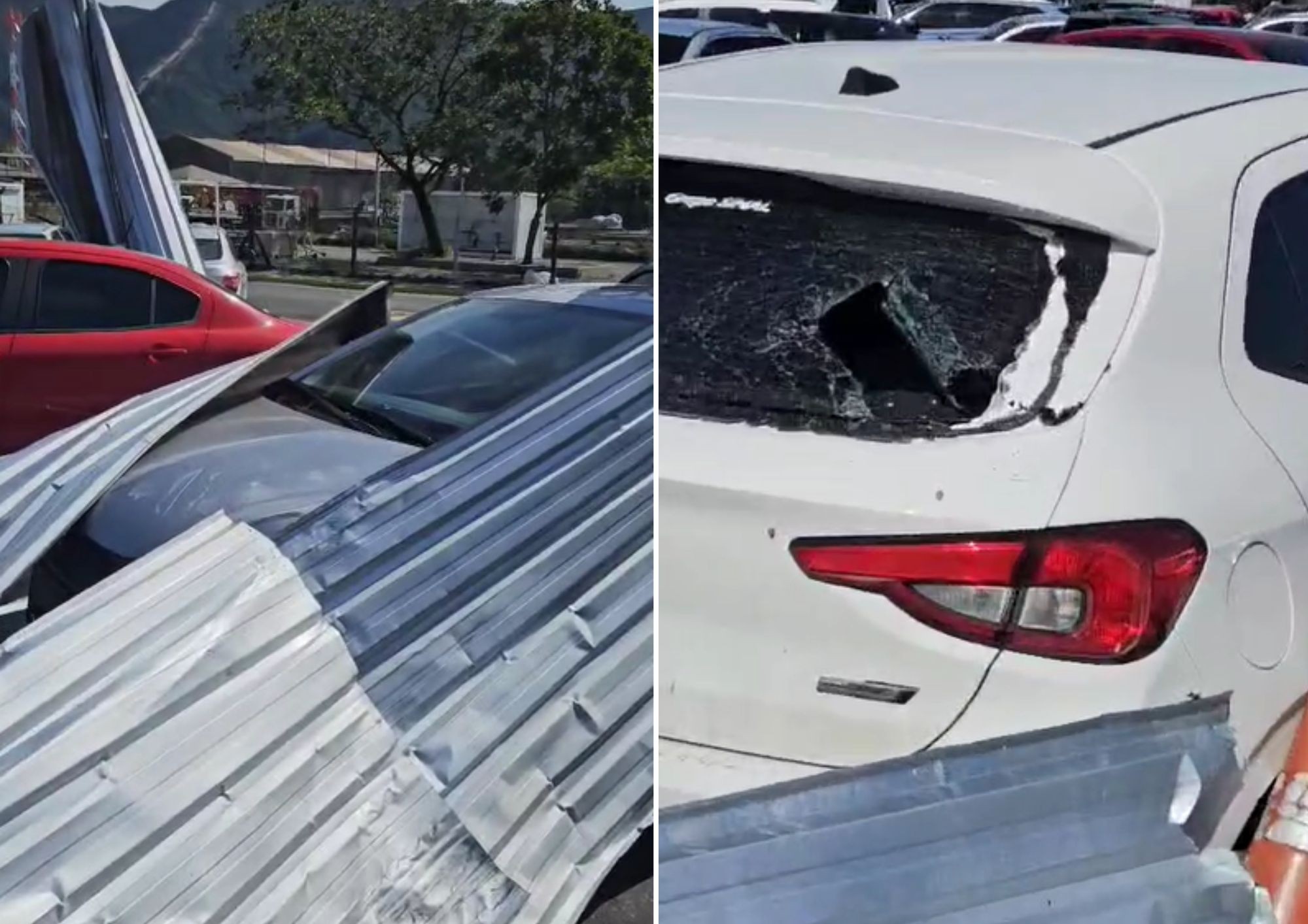 Telhado cede com ventania e atinge dezenas de carros em refinaria da Petrobras em SP; VÍDEO