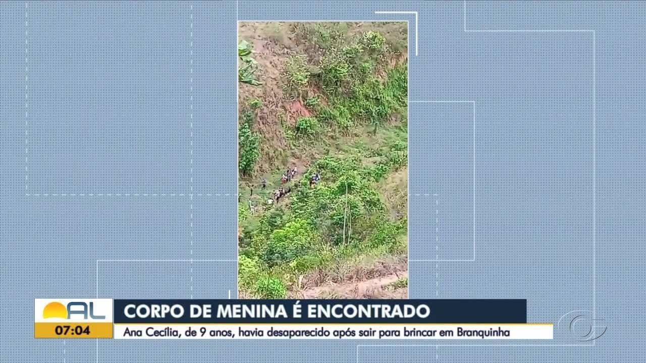Corpo de menina desaparecida é encontrado em Branquinha