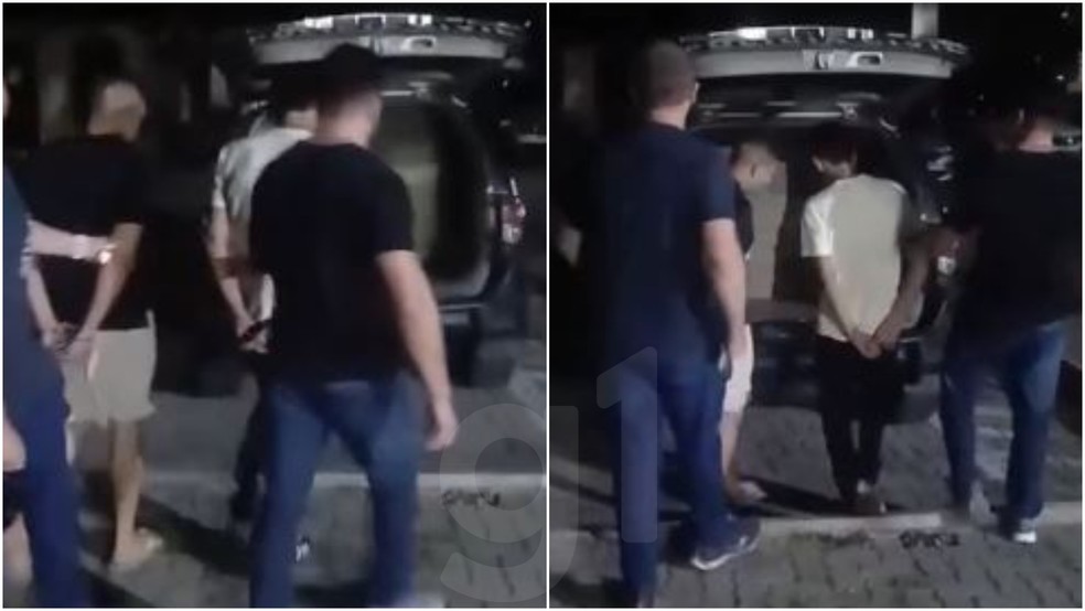 Motociclista é preso e passageiro adolescente apreendido por agredirem homem que pediu respeito à faixa de pedestre na Avenida Beira-Mar, em Fortaleza. — Foto: Instagram/ Reprodução