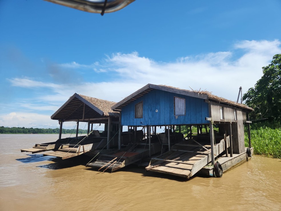 Dragas no rio Madeira, em Porto Velho — Foto: Reprodução