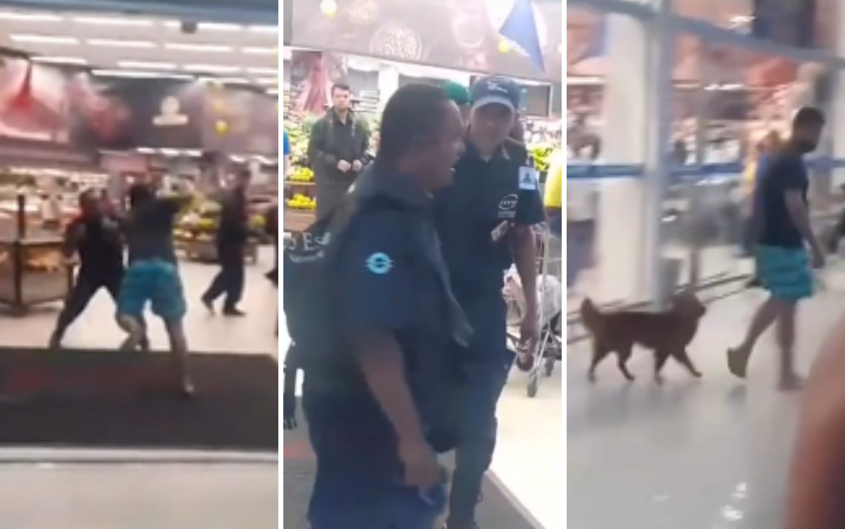 VÍDEO: Segurança e cliente trocam socos e empurrões em supermercado de Goiânia