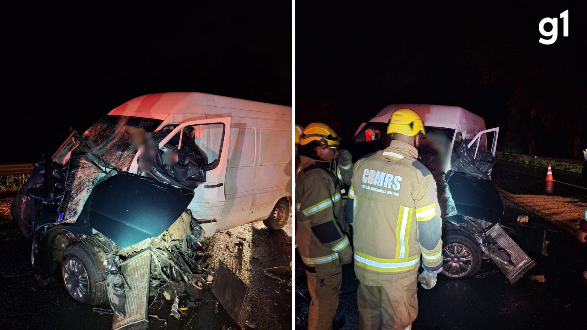 Motoristas de carro e van morrem em acidente na BR-386, em Montenegro