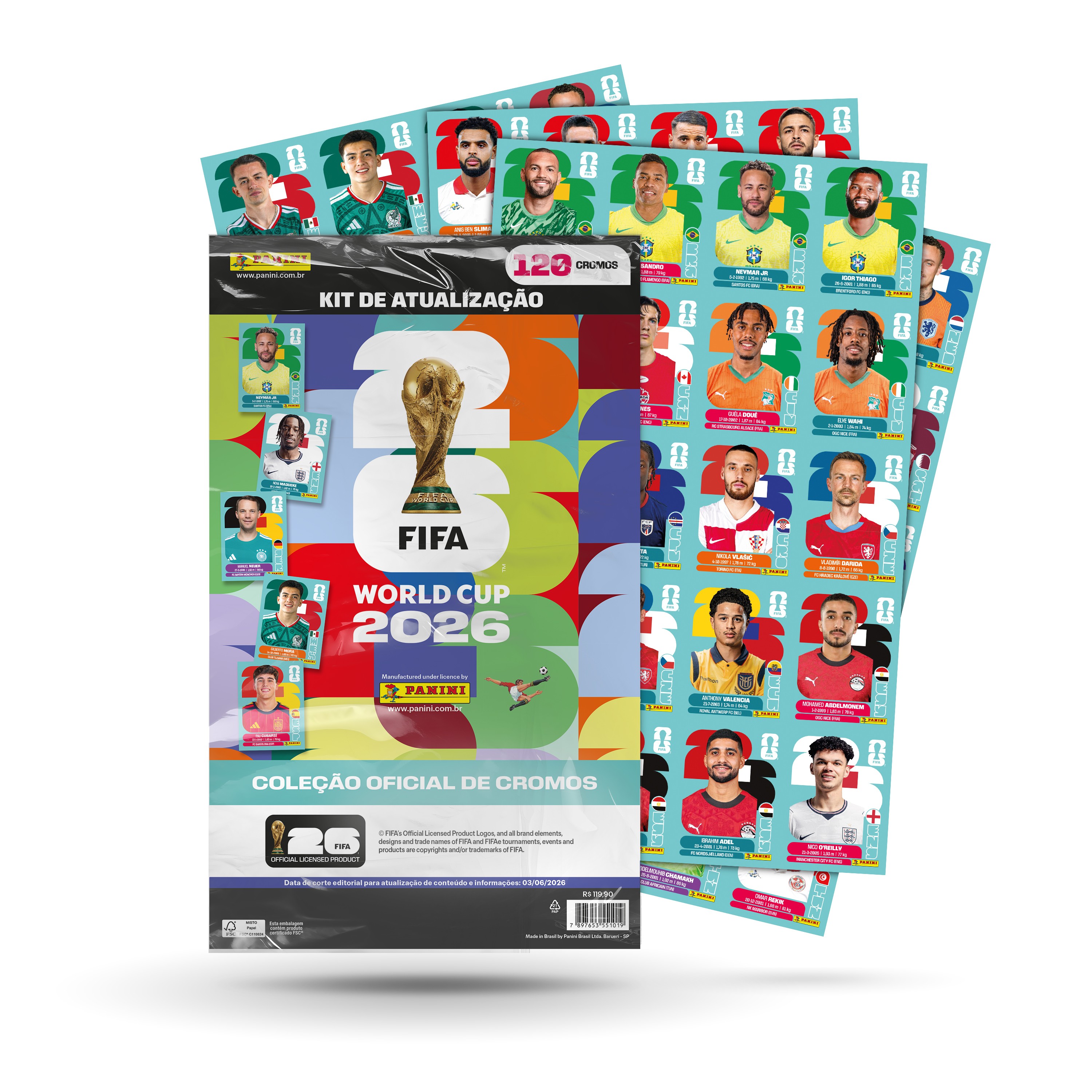 Neymar, Endrick e mais: saiba quanto custa o kit de atualização de figurinhas para o álbum da Copa