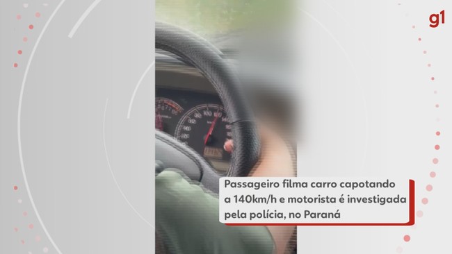 Passageiro filma carro capotando a 140km/h e motorista é investigada pela polícia, no PR