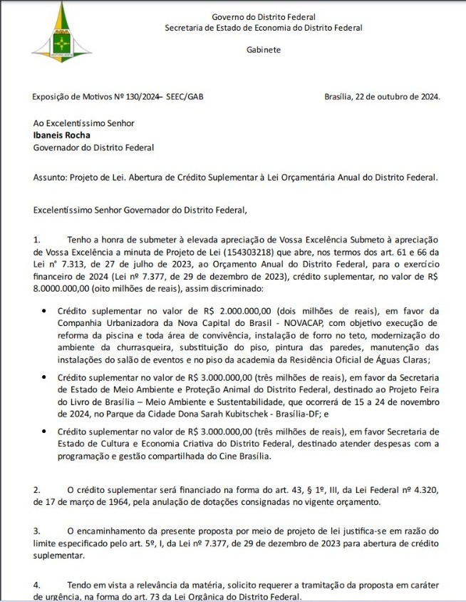 GDF prevê reforma de R$ 2 milhões na Residência Oficial do governador, que está sem moradores