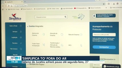 Jucetins informa que sistema 'Simplifica TO' ficará fora do ar na segunda-feira (27)