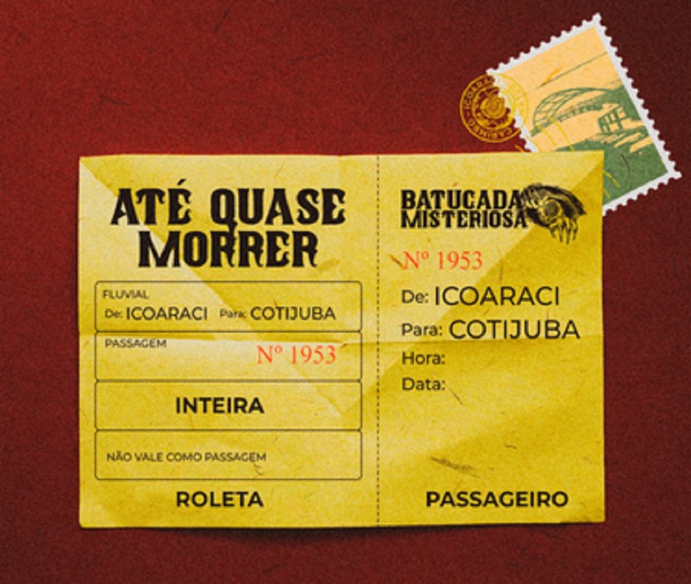 A capa do álbum foi inspirada no bilhete da embarcação que faz o percurso entre os dois territórios — Foto: Divulgação