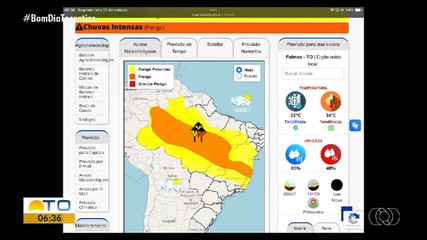 Saiba como fica a previsão do tempo nas regiões do Tocantins