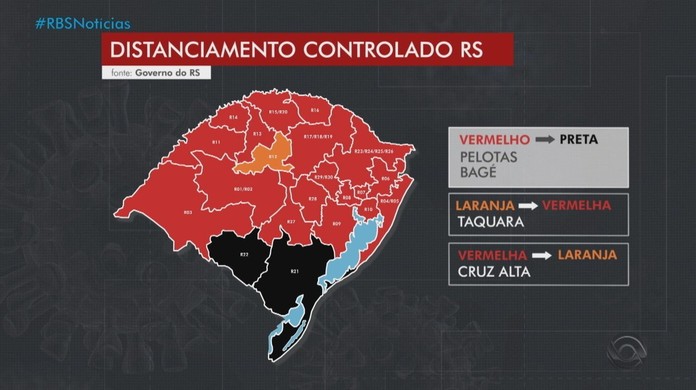 RS volta a ter bandeira preta no mapa preliminar do distanciamento