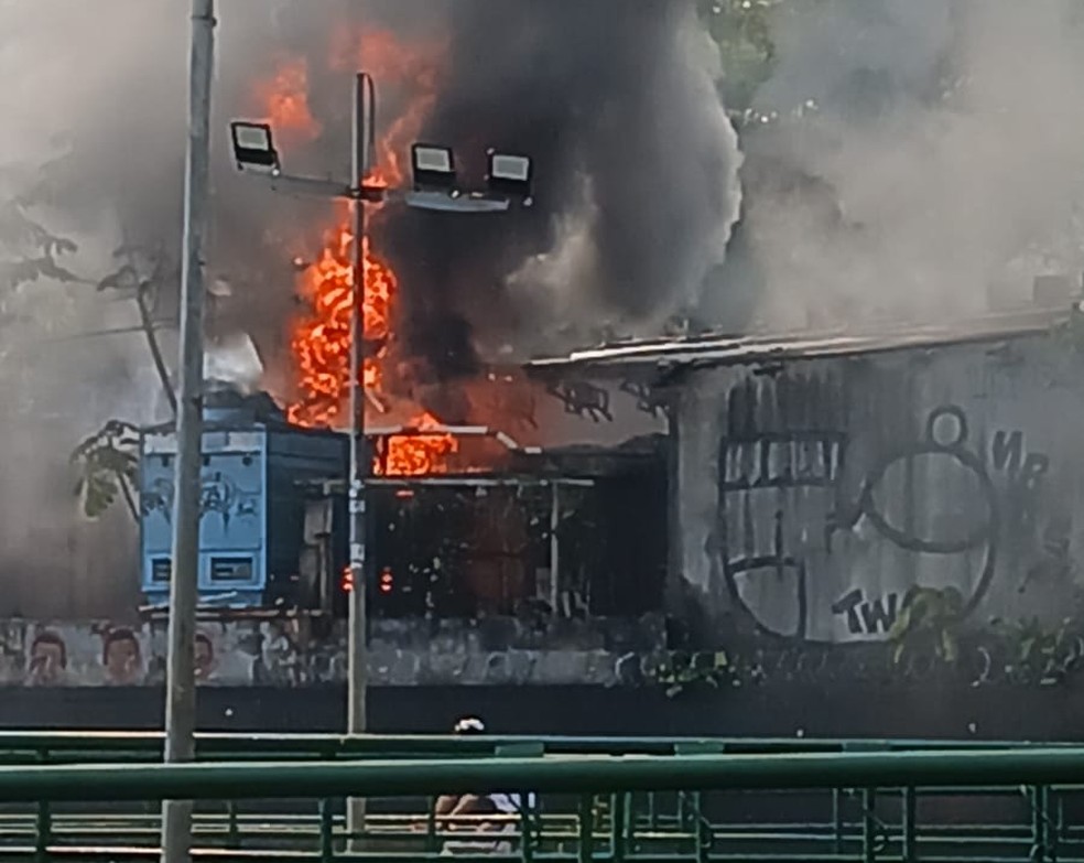 Incêndio no Canecão — Foto: Reprodução