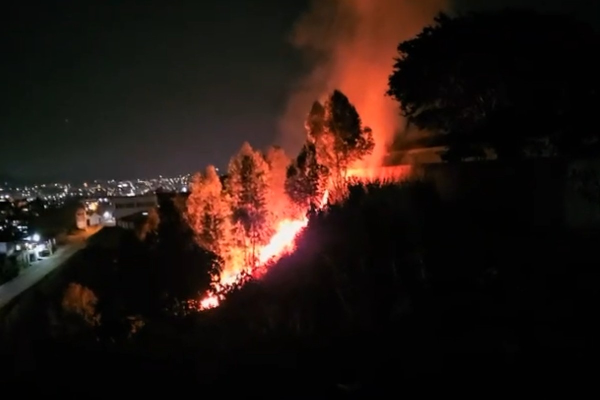 VÍDEO: fogo em mata atinge área de quase 16 mil metros quadrados em bairro de Várzea Paulista