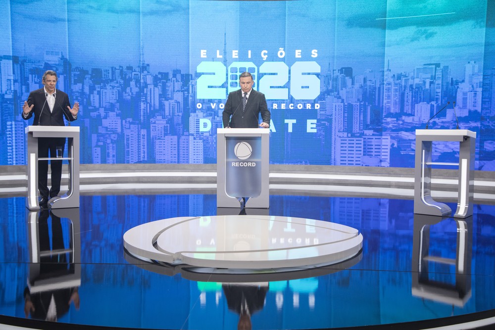 Tarcísio de Freitas ausenta-se de debate da Record e Fernando Haddad é sabatinado