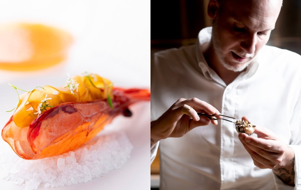 Camarão-carabineiro virou o ingrediente do momento na alta gastronomia paulista — Foto: Chef Luiz Filipe Souza/ Evvai