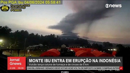 Monte Ibu entra em erupção na Indonésia - Programa: Jornal GloboNews 