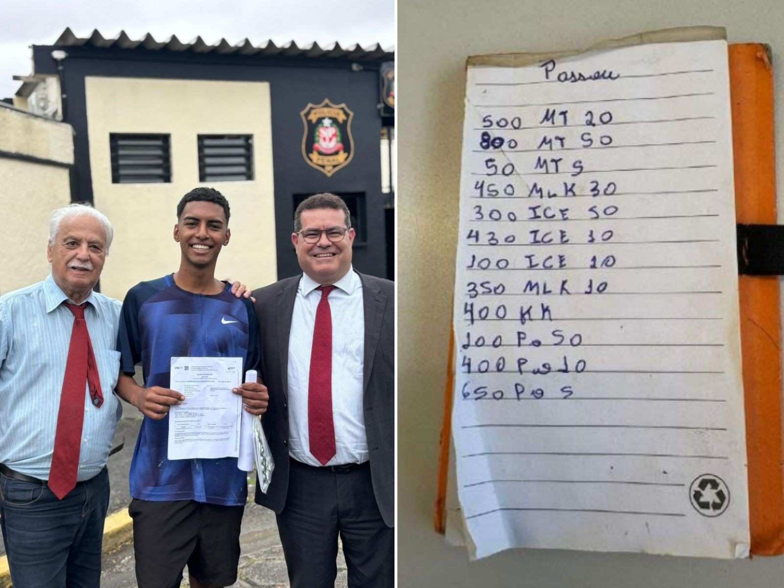 Justiça absolve acusado de tráfico após teste de escrita inconclusivo em caderno com anotações de drogas