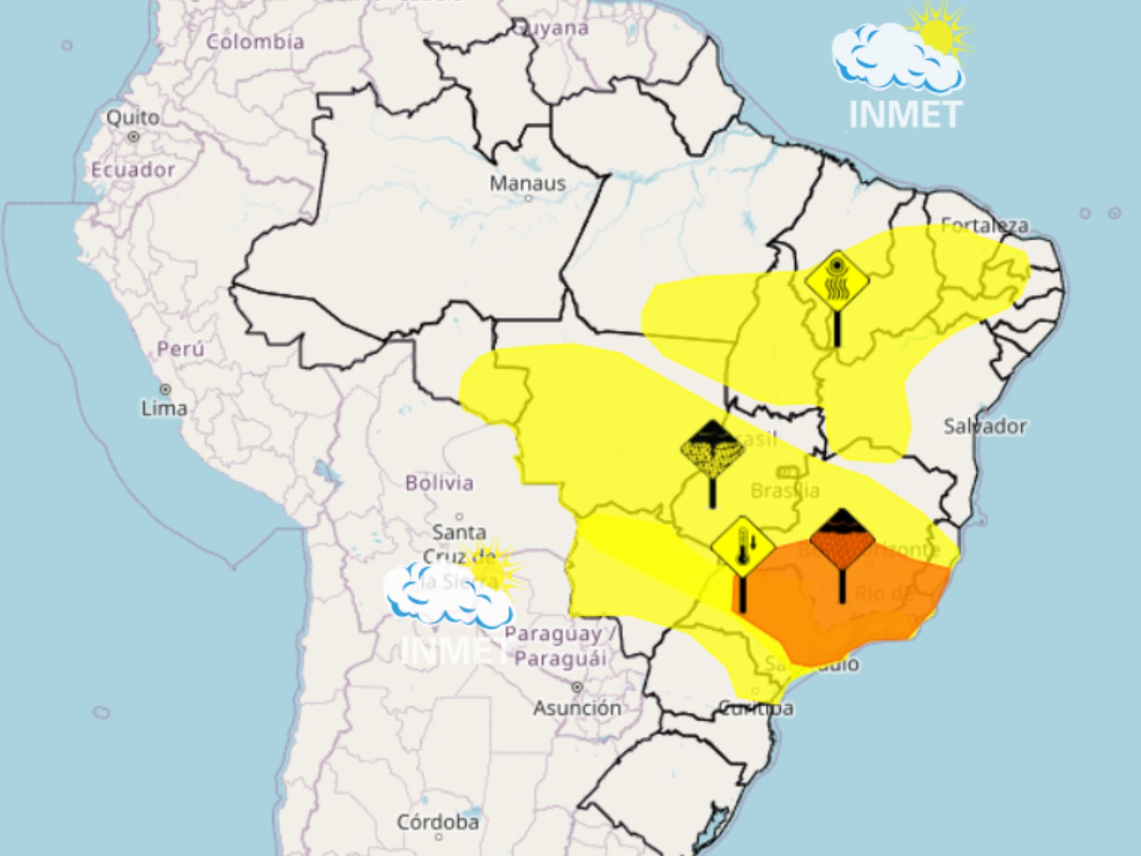 INMET emite alerta de 'perigo' de acumulado de chuva para regiões do Vale do Aço e Zona da Mata